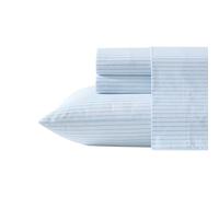 Laura Ashley - Parure de lit pour lit Simple, draps de lit en Percale de Coton Frais et Gracieux, Poches Profondes, literie à Rayures avec Drap-Housse et taie d'oreiller Assortis (Bedford Skinny