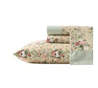 Laura Ashley - Parure de lit pour lit Simple, literie en Percale de Coton Respirant avec Poches Profondes, décoration d'intérieur Chic, certifiée Oeko-Tex (Serene Dream Brown, lit Simple)