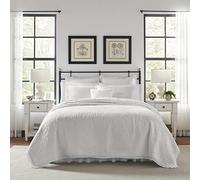 Laura Ashley Parure de lit Respirante et légère avec taies d'oreiller Assorties, prélavée pour Plus de Douceur, Coton, Blanc, très Grand lit