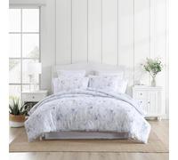 Laura Ashley Parure de lit réversible en Coton avec Couvre-Oreiller(s) Assorti(s), décoration d'intérieur de Ferme, Bleu Belinda, Grand lit