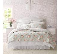 Laura Ashley Parure de lit réversible en Coton avec Couvre-oreillers Assortis, décoration d'intérieur légère pour Toutes Les Saisons, Rose mélangé, lit jumeau