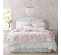 Laura Ashley Parure de lit réversible en Coton avec Couvre-oreillers Assortis, décoration d'intérieur légère pour Toutes Les Saisons, Bedford Rose, lit jumeau