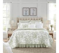 Laura Ashley - Parure de lit réversible pour lit King Size en Coton, avec taies Assorties, décoration d’intérieur légère pour Toutes Les Saisons, Motif Floral Frais Rose/Gris