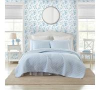 Laura Ashley - Parure de lit Super Douce avec taie d'oreiller Assortie, décoration d'intérieur décontractée (Oxford rayé Bleu, lit Double/Queen Size)