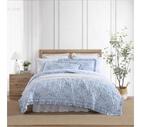 Laura Ashley - Parure de lit Super Douce avec taies d'oreiller Assorties, décoration d'intérieur décontractée (Quartet à Volants Bleu, Grand lit)