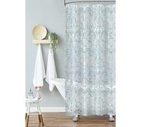 Laura Ashley - Rideau de Douche Aqua Halsted PEVA - Décoration élégante de Salle de Bain - Mesure 177,8 x 182,9 cm - Imperméable