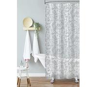 Laura Ashley - Rideau de Douche Gris en PEVA - Décoration élégante de Salle de Bain - Dimensions : 177,8 x 182,9 cm - Imperméable