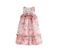 LAURA ASHLEY Robe beige / vert clair / rose ancienne, Taille 140