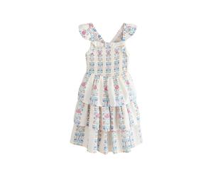 LAURA ASHLEY Robe bleu / menthe / rose / blanc, Taille 116