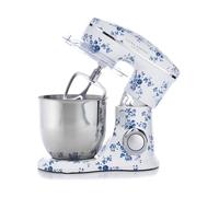 Laura Ashley Robot Patissier Poids Léger 4,5 L avec Imprimé China Rose par VQ - Robot de Cuisine avec 10 Vitesses Infinies, Options de Pulse, Moteur de 1300 Watts et Bol en Acier Inoxydable 304