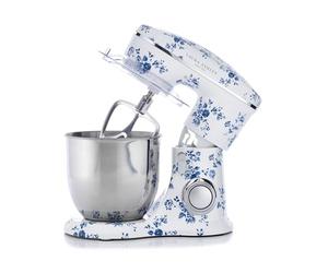 Laura Ashley Robot Patissier Poids Léger 4,5 L avec Imprimé China Rose par VQ - Robot de Cuisine avec 10 Vitesses Infinies, Options de Pulse, Moteur de 1300 Watts et Bol en Acier Inoxydable 304