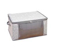 Laura Ashley Sac à Couverture Non tissé, Dimensions : 45 x 60 x 30 cm, Assemblage Facile, Parfait pour Les couvertures, couettes, se Glisse Facilement sous Les Lits, Organisation de la Maison, Gris