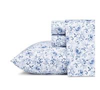 Laura Ashley Sheets Parure de lit en Coton satiné Doux - Décoration d'intérieur élégante, Lisse et Respirante, Lorelei Bleu foncé, Queen Size