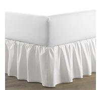Laura Ashley | Solid Collection | Cache-sommier Luxueux de qualité hôtelière, Facile à Installer, Anti-Plis et à la décoloration, Design élégant pour décoration d'intérieur, Grand lit, Blanc
