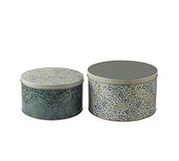 Laura Ashley Storage Collectables Lot de 2 boîtes Daniela et étain jaune paon