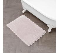 Laura Ashley Tapis de Bain antidérapant avec Bordure au Crochet chiné 100% Coton, 50,8 x 81,3 cm, Rose pâle