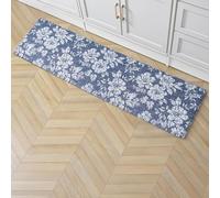 Laura Ashley - Tapis de cuisine anti-fatigue, motif floral iris, résistant aux taches, à l'eau et à la décoloration, soulagement de la cuisine et debout, dos antidérapant, mesure 44,5 x 152,4 cm, iris