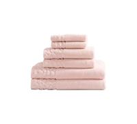Laura Ashley - Towel Set, Luxuriously Soft & Absorbent Cotton Towels, Fade Resistant & Low Linting, Chic Bathroom Decor (Marilyn Pink, 6-Piece)