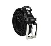 Laura Biagiotti Ceinture Élastique Tressée Homme Femme, Cuir Véritable Noir, Réglable Sans Trous, Élégante & Décontractée