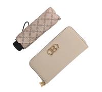 Laura Biagiotti Coffret Cadeau Femme, Portefeuille Femme en PU et Parapluie Super Mini Pliable de Poche, Set Élégant