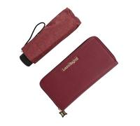 Laura Biagiotti Coffret Cadeau Femme, Portefeuille Femme en PU et Parapluie Super Mini Pliable de Poche, Set Élégant