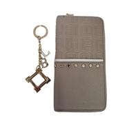 Laura Biagiotti Coffret cadeau pour femme, portefeuille en simili cuir avec porte-clés, dimensions 19,5 x 10 x 2,5 cm, 8 fentes cartes, boîte cadeau, beige, 19 X 11 Centimetri, Classique