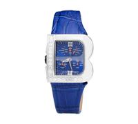 Laura Biagiotti, Femme, Accessoires, Bleu, Taille: ONE Size Montre Bracelet en Cuir avec Cadran Classique