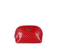 Laura Biagiotti Nécessaire Line Chalki Lot de 2 pièces, cuir synthétique peint, impression monogramme, accessoires dorés, fermeture à glissière ART. LB26S-282, rouge, Medium: 26X17,5X6,5 Cm; Small