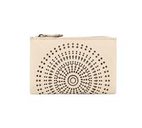 Laura Biagiotti Portefeuille Femme en Cuir Véritable, Découpé au Laser avec Motif Géométrique, Petit et Compact, avec Boîte