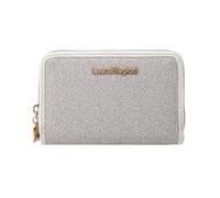 Laura Biagiotti Portefeuille femme en PU, avec porte-monnaie et fermeture éclair Zip Around, Texture Crackle Avec Boîte Cadeau, Blanc, 15,5 cm, Compact 2 fermetures éclair