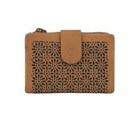 Laura Biagiotti Portefeuille pour Femme en Cuir Véritable, Motif Géométrique Floral Découpé, Compact, avec Coffret Cadeau