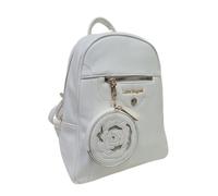Laura Biagiotti Sac à dos pour femme, ligne Loverty, cuir synthétique, accessoires or, dimensions 25,5 x 31,5 x 13 cm Art. LB26S-114-3, Blanc, Media, Décontracté