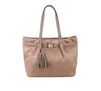 Laura Biagiotti Sac fourre-tout femme en daim imprimé sur le devant, accessoires dorés, pendentif avant Art. LB26W-110-1 Ligne CRABBY