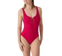 Laura By Janine Robin - Maillot de Bain 1 pièce Nageur texturé Rouge - Allure 44