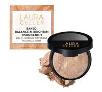 LAURA GELLER Baked Balance-n-Brighten Fond de Teint Poudre Correcteur de Couleur, Poudre Compacte à Couvrance Légère à Moyenne Modulable, Fini Semi-Mat, Fair