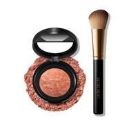 LAURA GELLER NEW YORK Blush marbré Baked Blush-n-Brighten + Pinceau à blush coudé (09 Beachy Horizon, 47 mm)