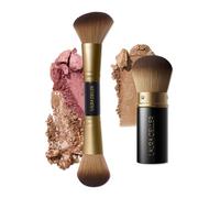 LAURA GELLER NEW YORK Face It All Lot de 2 pinceaux de maquillage rétractables pour aérographe Kabuki + pinceau blush et poudre bronzante à double extrémité