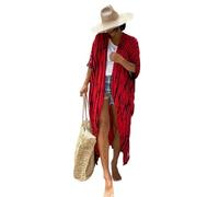 Laura in Nouvelle robe paréo pour femme maxi imprimée et boutonnée Caftan Maillot de bain pour l'été, la plage et les vacances, 001, Taille Unique