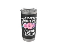 Laura Personalized Cute Flower Girls Laura Name Gobelet isotherme en acier inoxydable double paroi