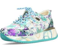 Laura Vita Baskets en cuir pour femme avec motif floral et plateforme Delphine 47, Taille:37 EU, Couleur:Vert