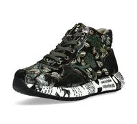 Laura Vita Baskets Femme Cuir Haut Top Fleurs Inscription Sur Plateau Burton 15