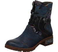 Laura Vita Bottines à lacets Cocrailo 24 pour femme en cuir véritable avec imprimé floral. Bleu, bleu, 39 EU