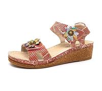 Laura Vita Femme Facraho 01 Sandales Peeptoe, Rouge Rouge, 38 EU