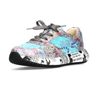 Laura Vita Femmes Baskets Cuir Multicolore Motif Floral Et Écriture Burton 05