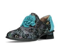 Laura Vita Femmes Chaussons Cuir Motif Floral Application De Fleurs Ibcihalo 011