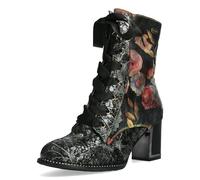 Laura Vita Kacio 07 Bottines en cuir pour femme Aspect serpent Motif floral, gris, 40 EU