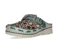 LAURA VITA Mules en Cuir pour Femmes Dorry 01, Pointure:38 EU, La Couleur:Turquoise