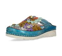 LAURA VITA Mules en Cuir pour Femmes Dorry 22, Pointure:39 EU, La Couleur:Bleu