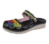 LAURA VITA Mules en Cuir pour Femmes Dorry 24, Pointure:39 EU, La Couleur:Noir