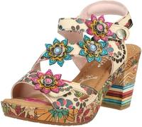 Laura Vita NELLAO 33 Sandales pour femme, beige, vert, 42 EU